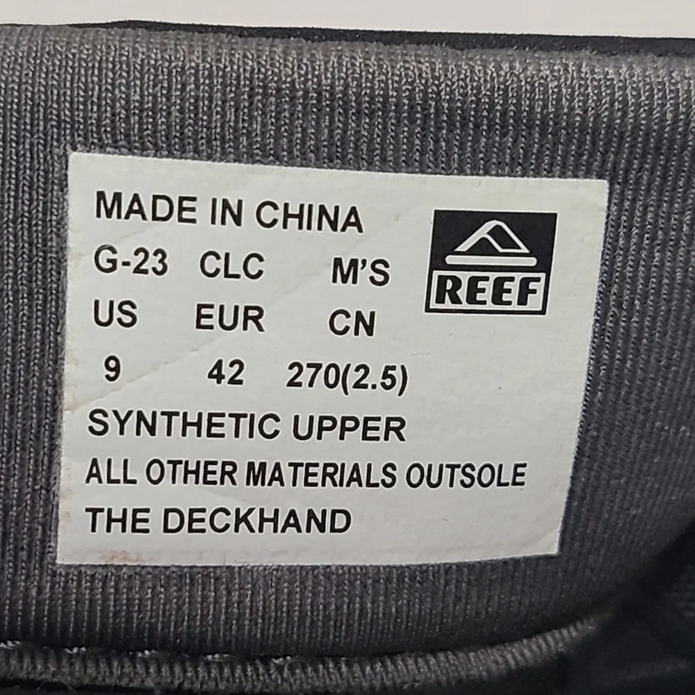 Reef Mens‎ The Deckand Stormy Black Size 9